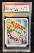 RARE 1949 Lowney Cracker Jack Sport Yesterday & To-Day SKIING #24 PSA 8 -READ picture