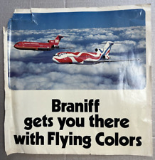 Vtg Braniff International 1976 Poster Gets You There w/ Flying Colors Boeing 747 picture