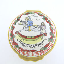 HALCYON DAYS x SMITHSONIAN INSTITUTE Enameled Box CHRISTMAS 1987 Rocking Horse picture