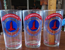 Vintage Eastern Air Lines 27th Anniversary Glass, rare, Lot Of 3 picture