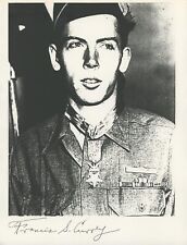 Francis S. Currey- Signed Paperstock Photo (WWII MOH Recipient) picture