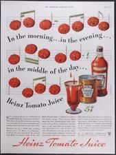 Vintage Magazine Ad 1934 Heinz 57 Tomato Juice Singing Tomatoes picture