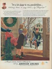 1948 American Airlines Flagship Visit Grandchildren Christmas Vtg Print Ad C5 picture
