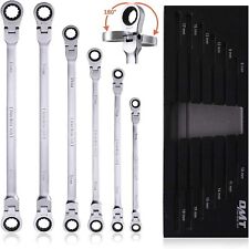 6-Piece Metric 8mm-19mm Extra Long Gear Ratcheting Wrench Set XL Extended Handle picture