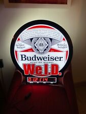 Genuine Budweiser WE I.D.  with Date and Time LED Man Cave Bar Sign picture