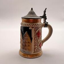 1970 Vintage Miniature Beer Mug Frankfurt Ceramic Pewter Collectible Marked 9cm picture