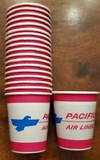 Vintage PACIFIC AIR LINES 18 DIXIE Coffee Cups HOT COLD NEW 6oz picture