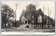 Albia Iowa~2 Ladies & A Little Girl @ United Presbyterian Church~c1910 Postcard picture