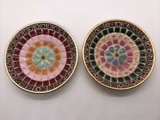 Vintage Mid Century Modern Tile Art Mosaic Dish Multi Colors picture