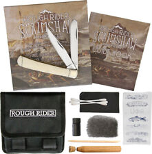 Rough Rider Scrimshaw White Bone Folding Pocket Knife Design Tools Kit Set 1579 picture