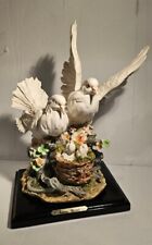 Rubg's Collection, 2 Dove Birds And Babies In Nest Statue picture