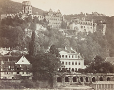 Antique Heidelberg Castle Germany Photograph Lot (2) Large Albumen Prints c1870s picture