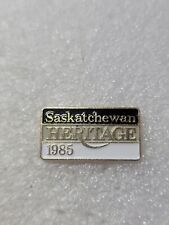 1985 Saskatchewan Heritage Vintage Enamel Lapel Pin Single Post Clutch Back picture