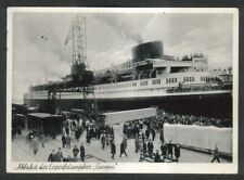 Steamer Europa leaving port Norddeutscher Lloyd Bremen postcard 1929 picture