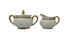 Antique Jean Pouyat Limoges Gold Encrusted Sugar & Creamer Wanamakers, Phila picture