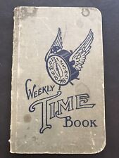 Vintage Weekly Time Book Unused 1900s Wages  picture
