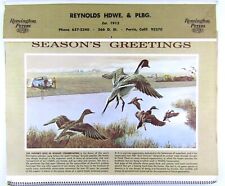 Vtg 1972 Remington Reynolds Local Hardware Perris CA Wall Calendar Hunters Role picture