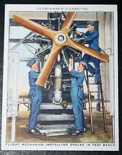 RAF   Flight Mechanics  Engine Test Bench   Vintage 1930's Card  AD03 picture