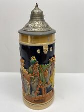 Vtg Medium Size Original German Beer Mug Ceramic Stain Hand Made and Painted picture