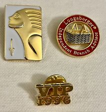 Lot of 3 Vintage Longaberger Collectible Lapel Pins Horizons of Hope Advisor + picture