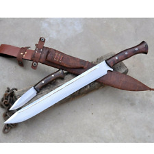 Handmade Carbon Steel 25inch Sword and knife Set with Leather Sheath picture
