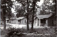 RPPC Log Cabin Court, Wellston, Michigan - Photo Postcard picture