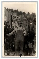  Connell, WA Washington? Farmer w/ Team of 2 Horses CYKO RPPC Postcard 1904-20's picture