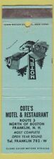 Matchbook Cover - Cote's Motel Restaurant Franklin NH WEAR picture