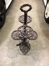 Vintage Heavy Cast Iron 6 Tiered Plant Stand Ornate Finial Solid Heavy MCM picture