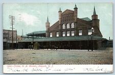 Postcard NJ Newark Pennsylvania Railroad Station Horse Wagons Pre 1907 View U10 picture