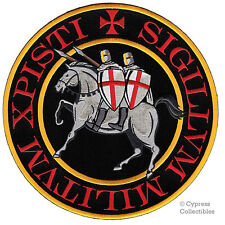 LARGE BLACK KNIGHTS TEMPLAR SEAL PATCH embroidered CRUSADES RELIGIOUS MILITARY picture