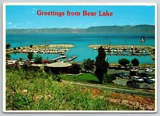 Postcard Greetings from Bear Lake aerial view Highway 89 Utah Idaho Unposted picture