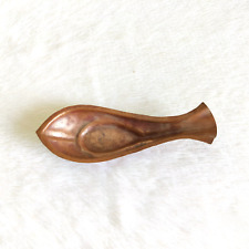 1920s Vintage Religious Holy Water Handmade Copper Spoon Rich Patina Old 113 picture
