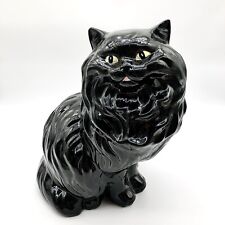 Mid Century Persian Black Cat Ceramic 14 Inches MCM RARE picture
