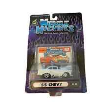 Muscle Machines 1955 Chevy Belair 2 Door Sedan Silver 1/64 Scale New in Package picture