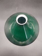 Antique Vintage 10” Emerald Green Cased Slant Milk Glass Shade Desk Bar picture