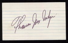 Thomas J. McIntyre Signed 3x5 Index Card Autographed Signature Senator picture