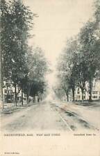 c1905 Raphael Tuck West Main Street Tracks Houses Greenfield MA Mass P176 picture