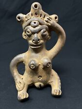 REPRO Pre Columbian Olmec Fertility Sitting Female Pottery Figure Statue  picture
