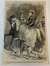 1880 magazine engraving ~ WOMEN ON HORSEBACK picture