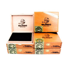 Lot of 5 Olmec Corona Gorda Empty Wooden Cigar Box 6.5