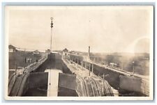 c1910's View Of Canal Locks Panama Light House Antique RPPC Photo Postcard picture