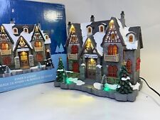 2018 Carole Towne RYKER’s HUNTING LODGE Bear Lighted Musical Christmas Village picture