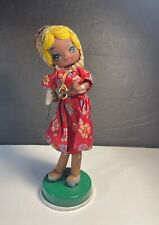 Vintage Big-Eyed Posable Puerto Rican Girl Figurine 1960s Made In Japan 8” picture