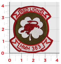 MARINE CORPS HMH-363 RED LIONS 1966 HOOK & LOOP EMBROIDERED PATCH picture