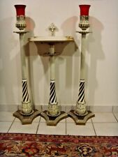 catholic mass holder crucifix huge 51 inch candle holders heavy brass 46546 picture