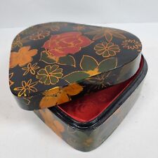 Vintage Republic of China Trinket Box Heart Shape 6x2.5 Inch w/ Serial Number picture