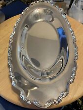 Vintage FB Rogers Silver Plate Low Rise Oval Serving Bowl picture
