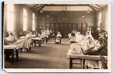 Postcard RPPC England British Hospital Nurses WWI Soldiers Physical Therapy? R21 picture