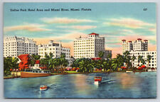 Vintage Postcard Dallas Park Hotel Area Miami Beach Florida Posted Jan. 25, 1954 picture